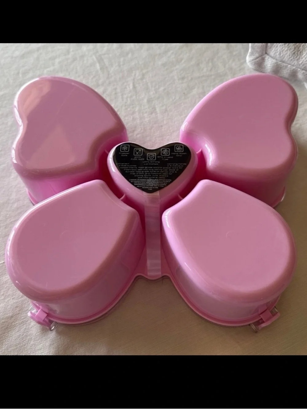 Pink Butterfly Snackle Box Divided With Handle by Steve Madden
